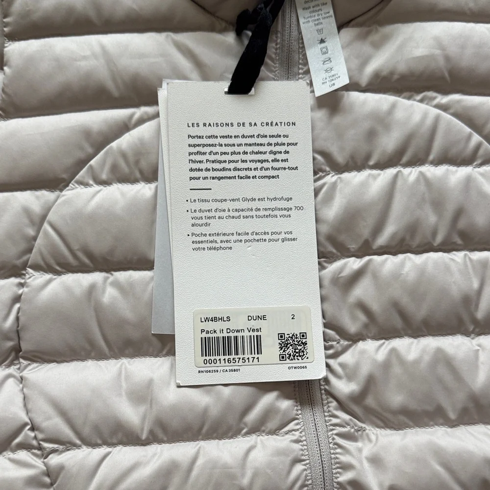 lululemon athletica Beige Puffer Vest - Picture 6 of 6